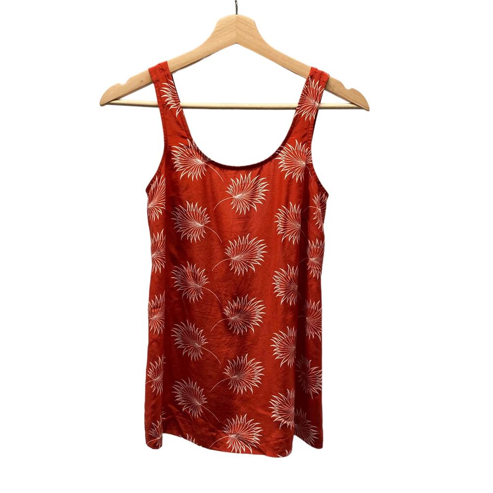 Madewell Lookout 100% Silk Bow Back Blouse Top in Red